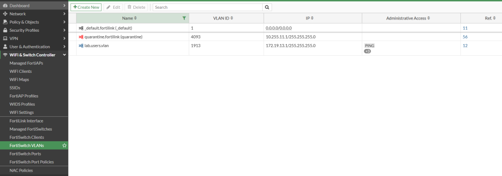 fortiswitch vlan