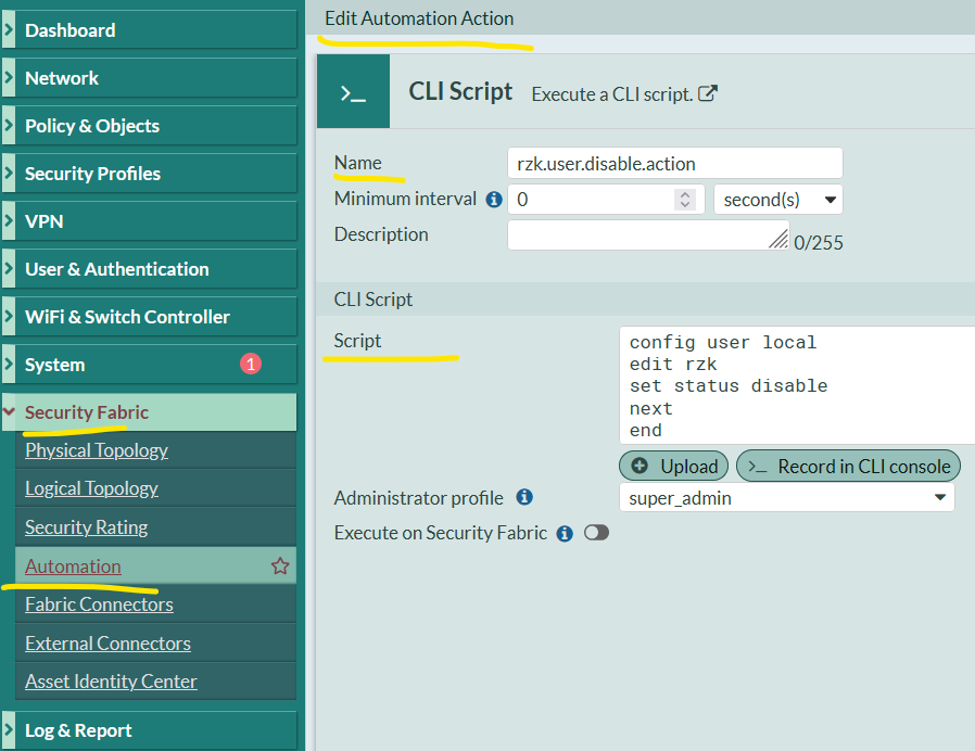 disable user action